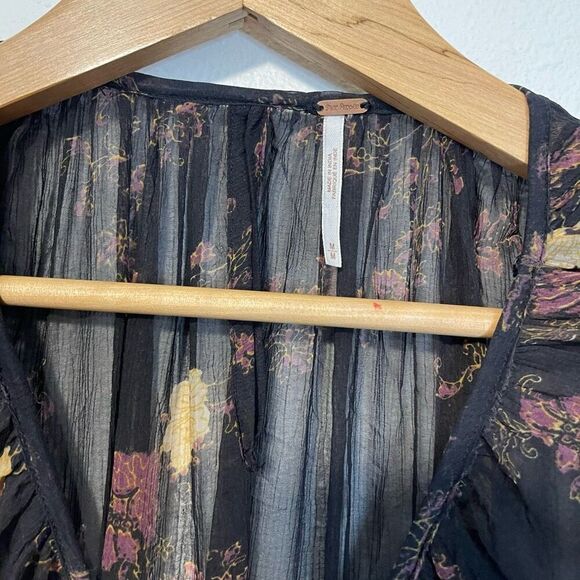 Free People Sunsetter Sheer Floral Dress Size Medium - Picture 7 of 9